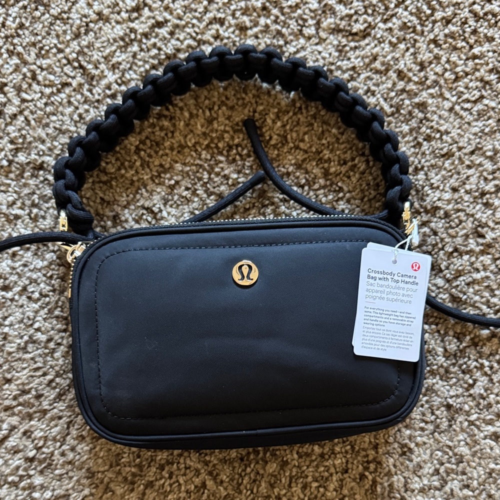 lululemon athletica Black Crossbody Bag with Braided Strap